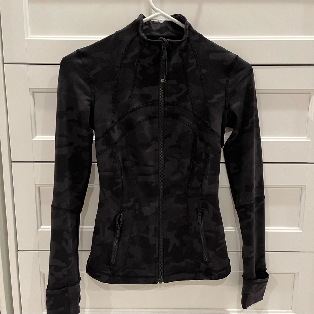 define jacket in 365 camo deep coal multi - size zero, black/gray